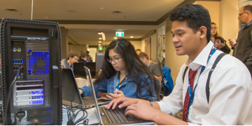 Kids in competition at computers